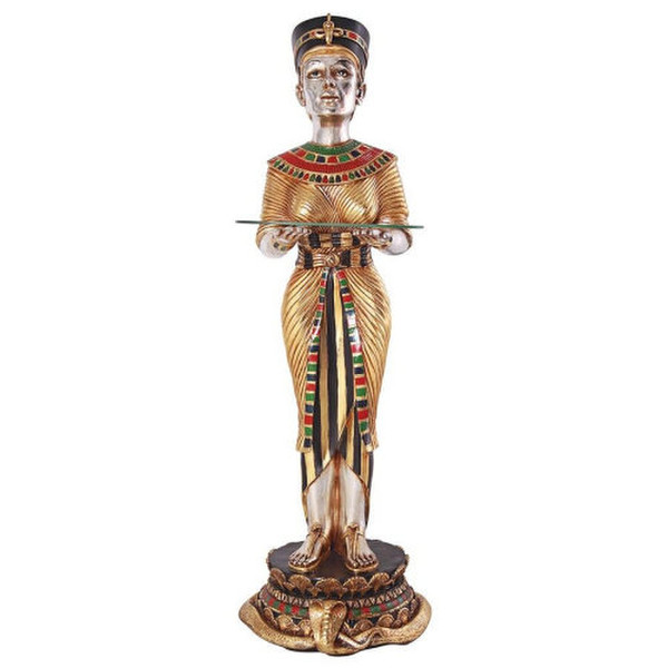 Egyptian Queens Faithful Servant Statue Butlers Tables Tray Decorative